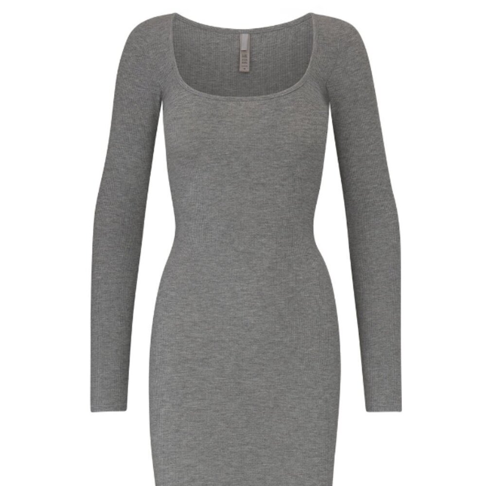 Skims Long Sleeve Soft Lounge Dress